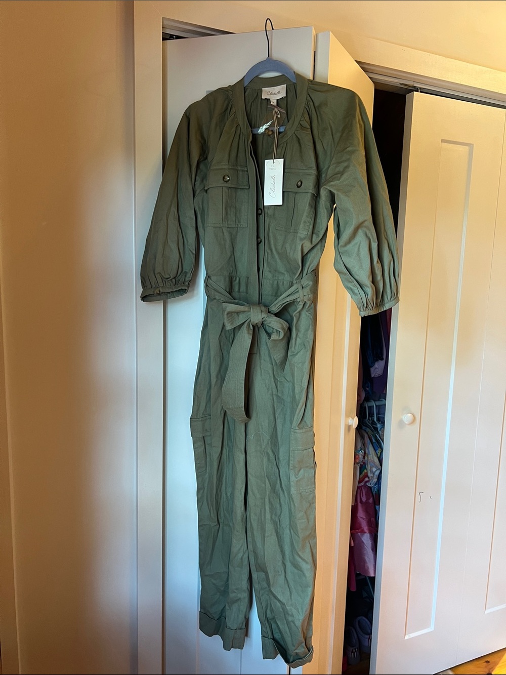 Cleobella Utility Tie-Waist Jumpsuit - Olive Green